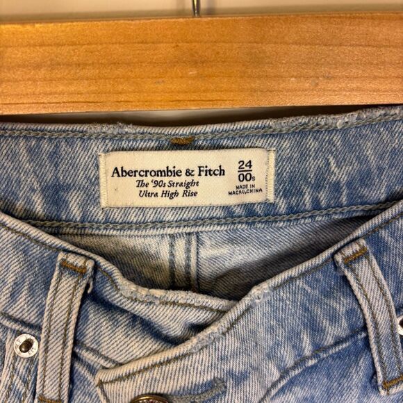 Abercrombie & Fitch The 90's Straight Ultra High Rise Jeans 00 Short - Picture 5 of 5